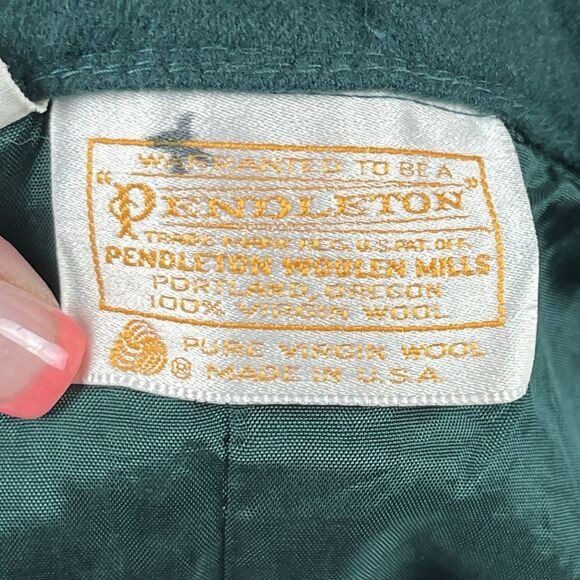 Vintage Pendleton Skirt Womens Fourteen 70s 80s Midi A Line Wool Retro Green - Picture 4 of 11